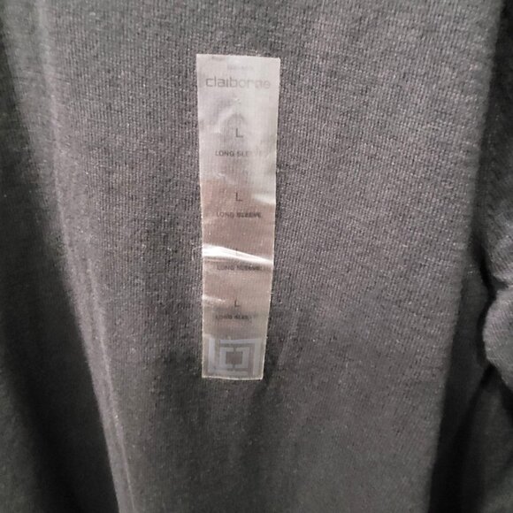 Men's Claiborne Performance ThermoLite Black V-Neck Pullover Sweater Size Large - Picture 4 of 11